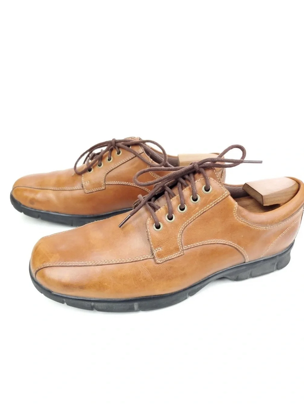 Cole Haan Nike Air Men's Tan Leather Lace-Up Oxfords Size 9